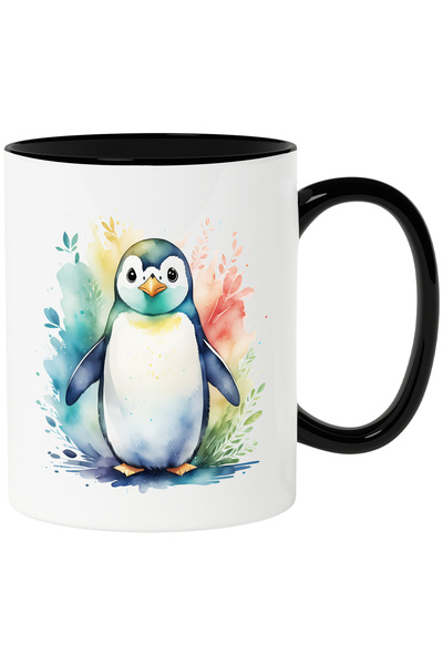 StoryGift Romania Cana cu un pinguin surprins | ilustratie | abstract | pete ...