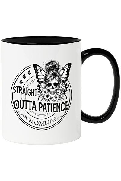 StoryGift Romania Cana cu mesajul "Straight outta patience #momlife", ilustra...