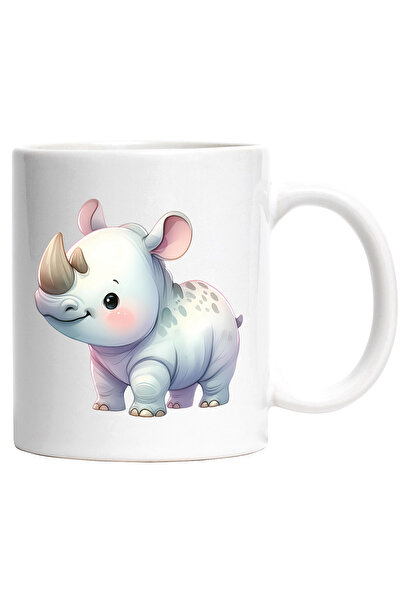 StoryGift Romania Cana cu un rinocer vesel | ilustratie | animal salbatic | i...