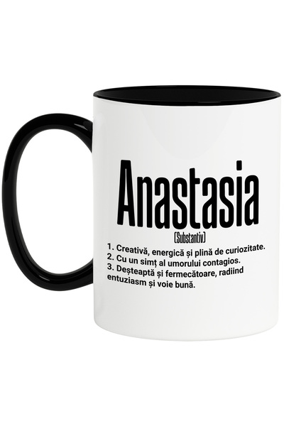 StoryGift Romania Cana Cu Numele Anastasia, si Mesaj Motivational, Creativa, ...