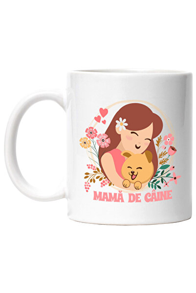 StoryGift Romania Cana Fata imbratisand un cane, mama de caine, 330ml, Cerami...