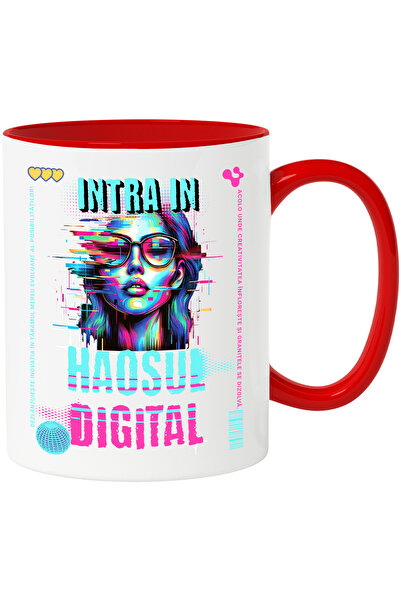 StoryGift Romania Cana fata eroare text intra in haosul digital, 330ml, Ceram...