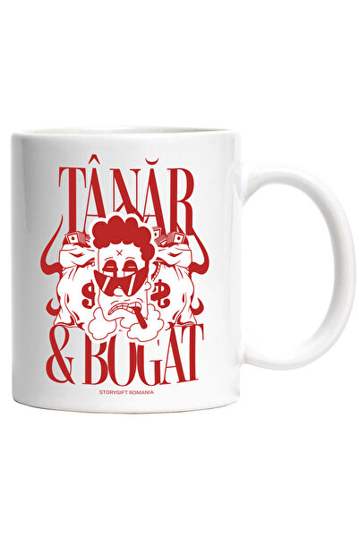 StoryGift Romania Cana Sunt tanar si bogat lume moderna bani avere, 330ml, Ce...