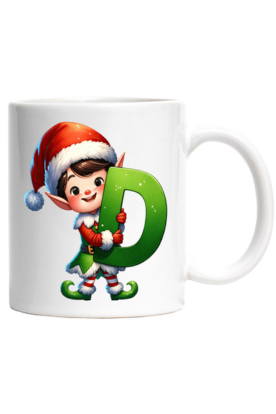 StoryGift Romania Cana cu un spiridus care tine litera "D" | ilustratie | "an...
