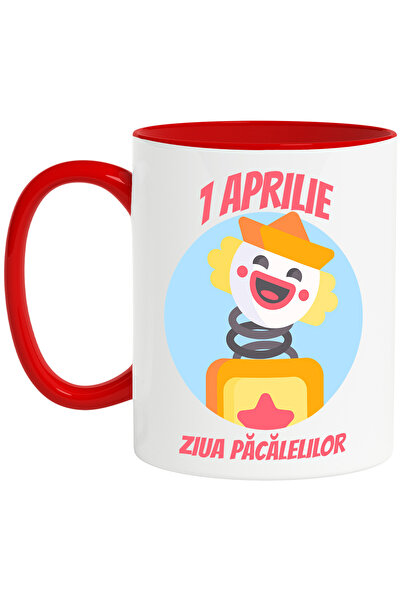 StoryGift Romania Cana 1 aprilie ziua pacalelelor haios farse clovn, 330ml, C...