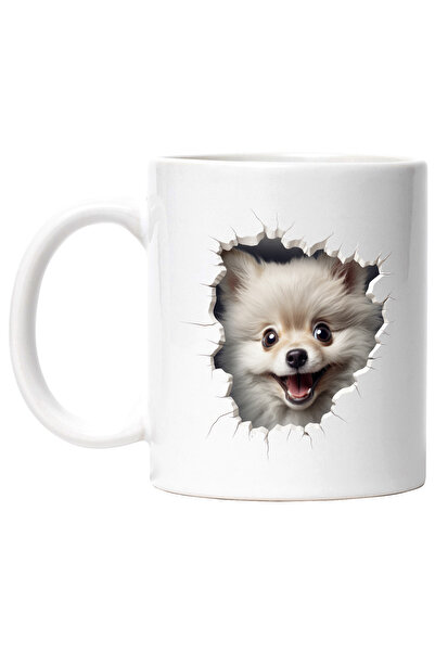 StoryGift Romania Cana cu un catel curios si jucaus, ilustratie, scoate capul...