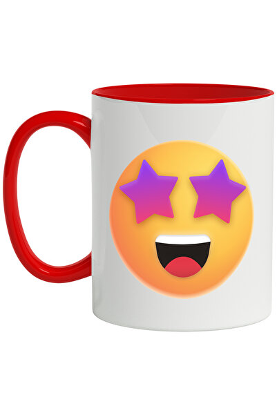 StoryGift Romania Cana Cu Emoticon, Emoji, Stele, Ochi, Impresionat, Multicol...