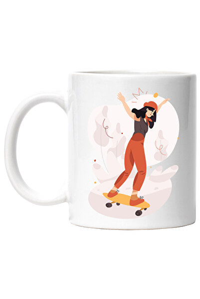 StoryGift Romania Cana Cu Fata, Skateboard, Placa, Palarie, Esarfa, Natura, C...