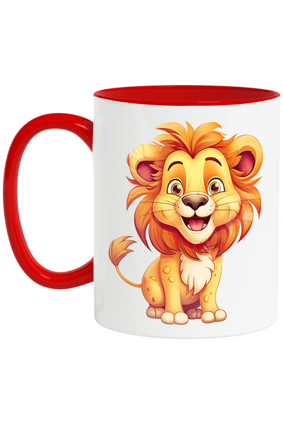 StoryGift Romania Cana cu un leu vesel | ilustratie | animal salbatic | regel...