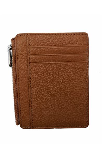 OEM Wallet for cards and ID, Leather, Orange, 11 x 8 cm