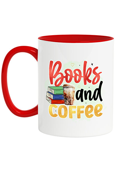 StoryGift Romania Cana cu mesajul "Books and coffee", ilustratie, scoala, ele...