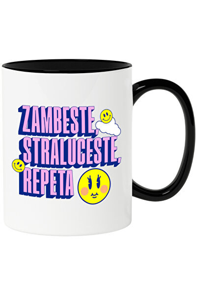 StoryGift Romania Cana cu Smiley Face Pe Nor Pufos Text Zambeste Stralceste R...