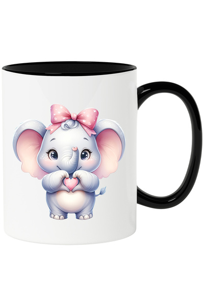 StoryGift Romania Cana cu o femela elefant care face un semn in forma de inim...