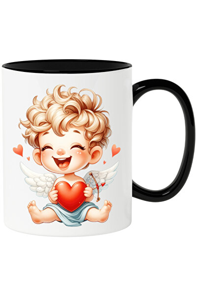 StoryGift Romania Cana cu un bebelus Cupidon care tine o inima in brate | apr...