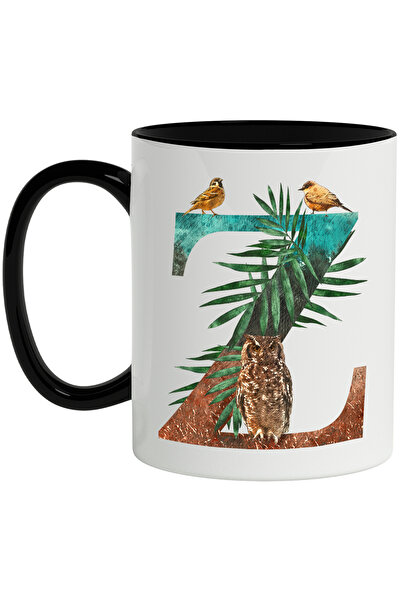 StoryGift Romania Cana Cu Litera, Z, Bufnita, Pasari, Multicolor 330 ml, Cera...