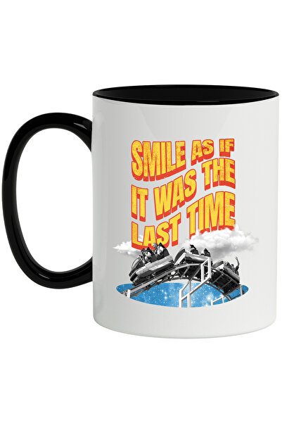 StoryGift Romania Cana Cu Mesaj Smile As If It Was The Last Time, Roller Coaster, Multicolor 330 m, Cu Maner Negru