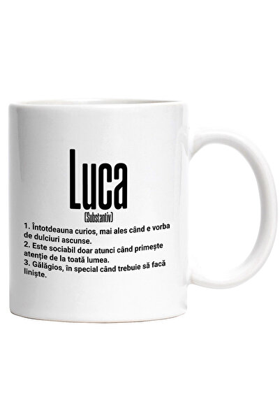 StoryGift Romania Cana Cu Numele Luca, Cu Mesaj Amuzant, Curios, Sociabil, Ga...