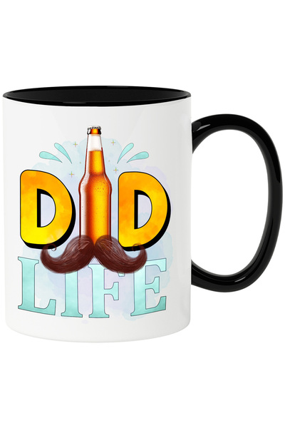 StoryGift Romania Cana cu mesajul "Dad life", mustati, bere, tata, ilustratie...