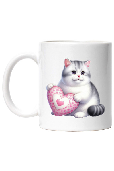 StoryGift Romania Cana cu o pisicuta care tine o inimioara in brate | ilustra...