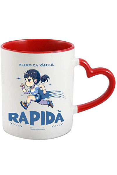 StoryGift Romania Cana Fata alergand, jogging, sport, gym, 330ml, Ceramica cu...