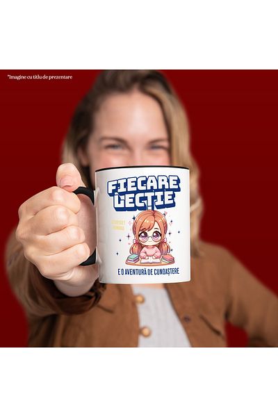 StoryGift Romania Mug Every lesson is an adventure of knowledge, girl studies, 330ml, Ceramic with, With, STG.