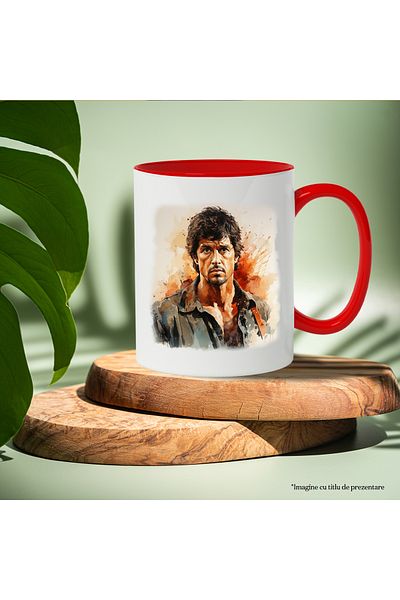 StoryGift Romania Mug With Sylvester Stallone, Actor, Celebrity, Director, Hollywood, Multicolor 3, With ,STG