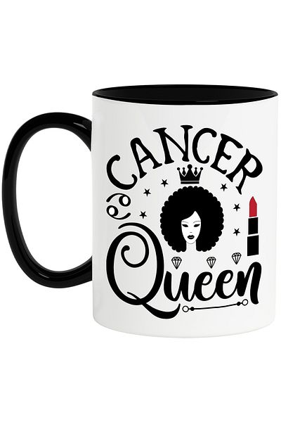 StoryGift Romania Mug with Cancer zodiac sign, illustration, zodiac sign, astrology, symbol, sign, queen, lipstick, dia, With, STG
