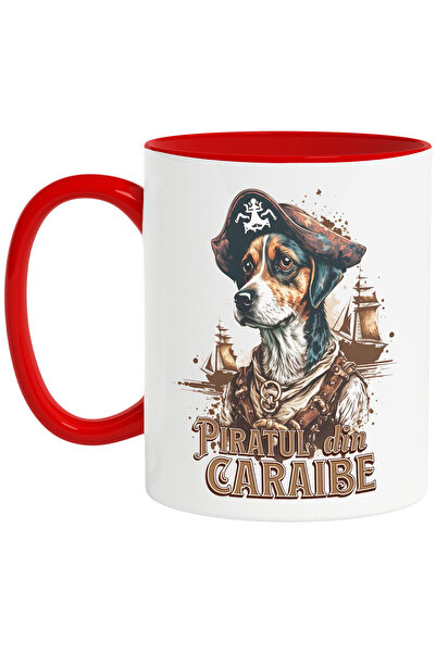 StoryGift Romania Cana cu Portret Caine Cu Palarie De Pirat Corabie Text Pira...