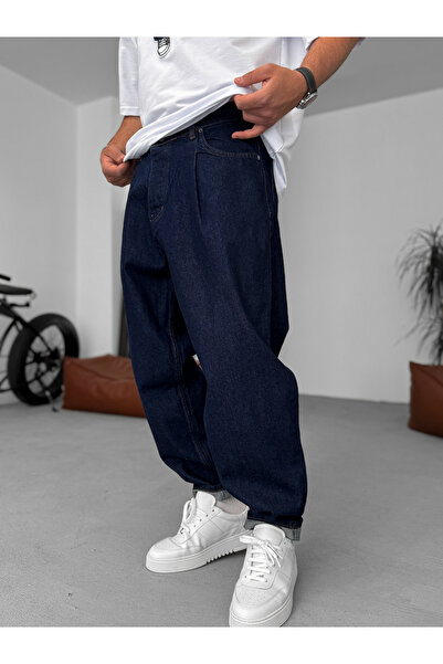 BYBASICMAN Lacivert Balon Fit Yıkamalı Jean KE-805/796/801