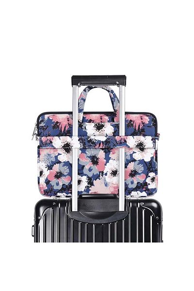 canvasartisan Geantă pentru laptop de 14 inch, design durabil din poliester cu fermoar, servietă CanvasArtisan C22, albastru marin