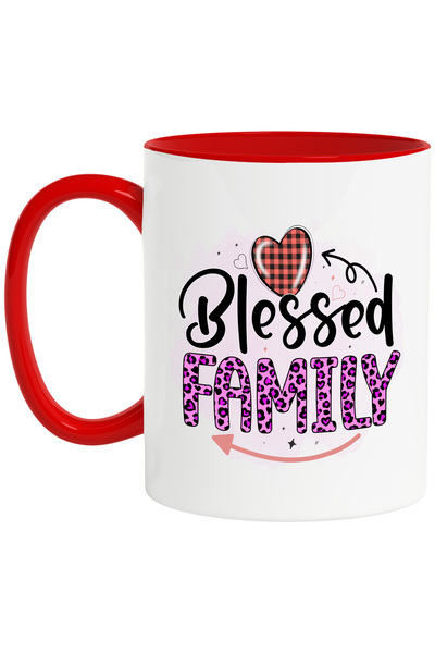 StoryGift Romania Cana cu mesajul "Blessed family", ilustratie, familie, rude...