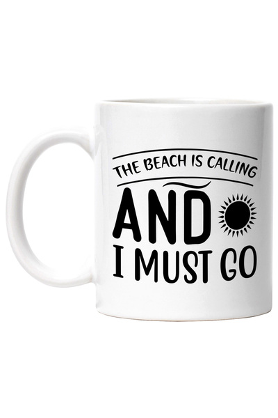 StoryGift Romania Cana cu ilustratie in care apar soarele si textul "The beac...