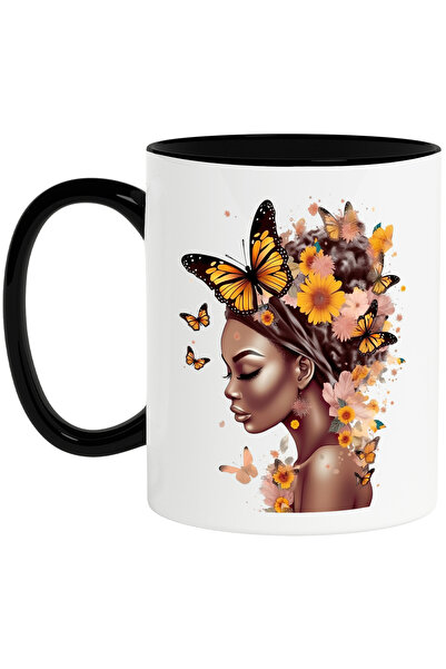 StoryGift Romania Cana cu o femeie de culoare | ilustratie | draguta | flutur...