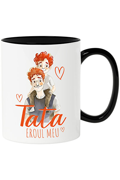 StoryGift Romania Cana cu Tata Si Copil Pe Umeri Familie Text Tata Eroul Meu,...