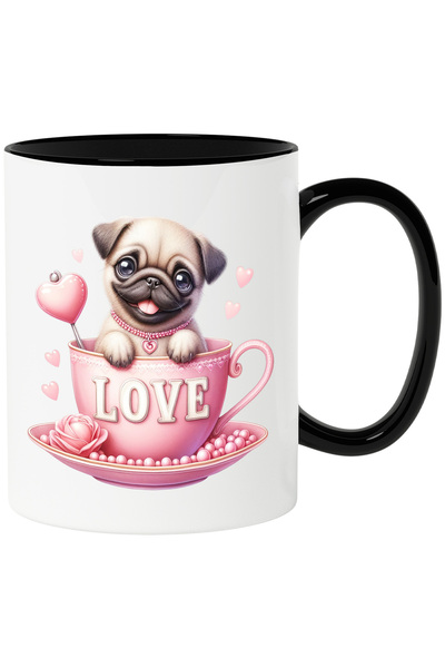 StoryGift Romania Cana cu un catelus Pug | ilustratie | vesel | fericire | me...
