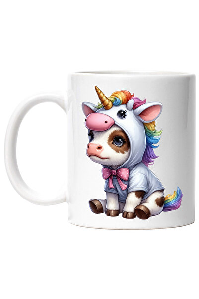 StoryGift Romania Cana cu o vacuta costumata in unicorn, ilustratie, serioasa...