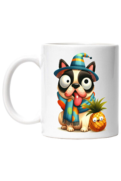 StoryGift Romania Cana cu un catel care are o privire dubioasa, nebunatic, pa...