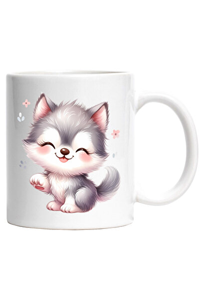 StoryGift Romania Cana cu un pui de lup foarte vesel | ilustratie | in natura...