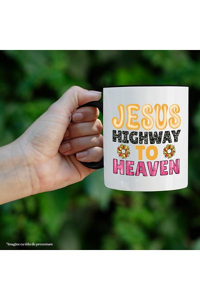 StoryGift Romania Mug with the message "Jesus highway to Heaven", Jesus opens the way to Heaven, religion, With, STG