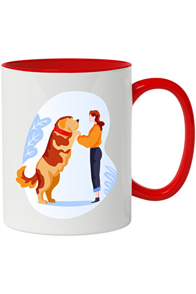 StoryGift Romania Cana Cu Caine, Femeie, Zgarda, Iubitori De Catei, Multicolo...