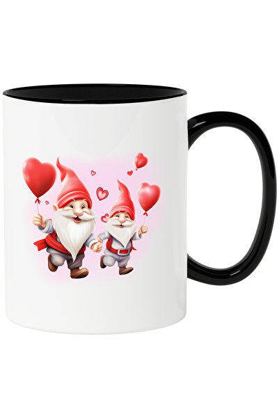 StoryGift Romania Cana cu 2 pitici care au baloane in forma de inima, Valenti...