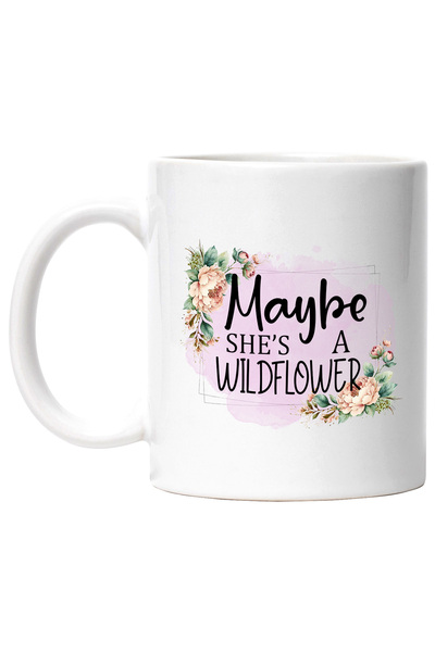 StoryGift Romania Cana cu mesajul "Maybe she's a wildflower", ilustratie, mot...