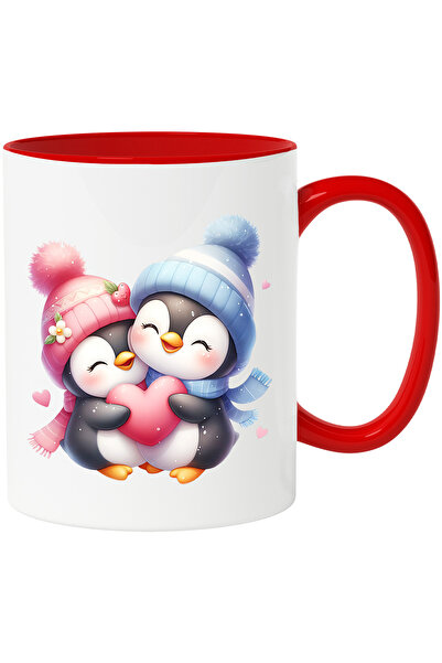 StoryGift Romania Cana cu 2 pinguini care se imbratiseaza si tin o inima | il...