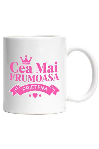 StoryGift Romania Cana cu Coroana Regala De Printesa Inimioare Roz Text Cea M...