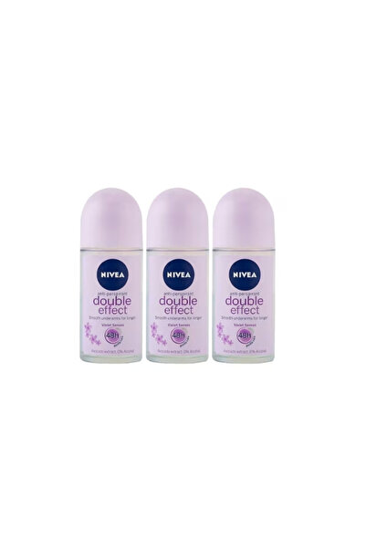 NIVEA Set 3 X Deodorant Roll-on Woman 50ml, Double Effect, Anti-urme Albe,
