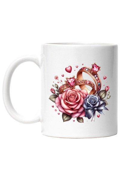 StoryGift Romania Cana cu 2 inele cu diamante pentru logodna, ilustratie, tra...