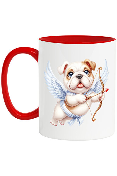 StoryGift Romania Cana cu un catel vesel Cupidon | ilustratie | trage cu arcu...