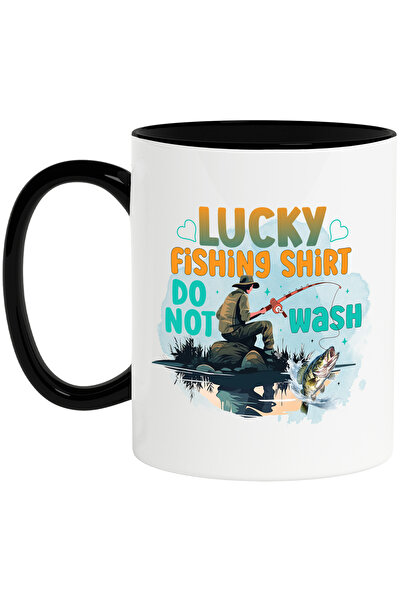 StoryGift Romania Cana cu un pescar cu mesajul "Lucky fishing shirt, do not w...
