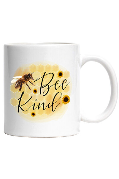 StoryGift Romania Cana cu albina cu fundal de fagure cu mesajul "Be Kind", bu...