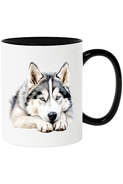 StoryGift Romania Cana cu un caine Husky care sta degeaba | intins | ilustrat...